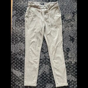 men’s PAIGE drawstring cuffed beige trousers